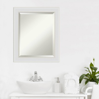 Soft White Rectangular Bathroom Vanity Wall Mirror