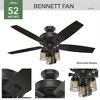 Hunter 52" Bennett Lighted Ceiling Fan Matte Black Finish with Grey Walnut Blades - Stylish & Functional for Any Room - 3 of 4