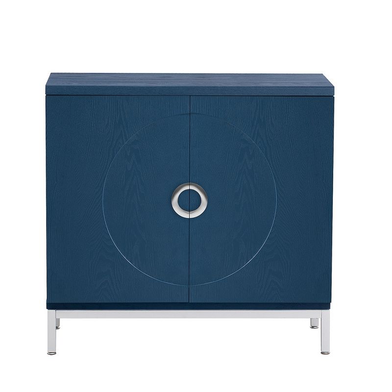 34" Simple Accent Storage Cabinet with Solid Wood Veneer and Metal Leg Frames - ModernLuxe, 5 of 10