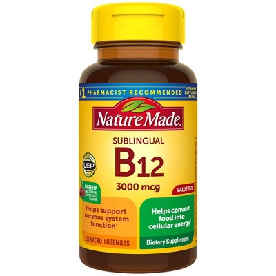 Nature Made Sublingual Vitamin B12 3000 mcg Micro - Lozenges - 120ct