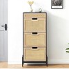 Rattan Shoe Cabinet Organizer, Natural Freestanding Shoe Rack Storage Cabinet for Entryway w/ 3-Tier Shelves for Slippers, Sneakers, Heels, Boots - 4 of 4