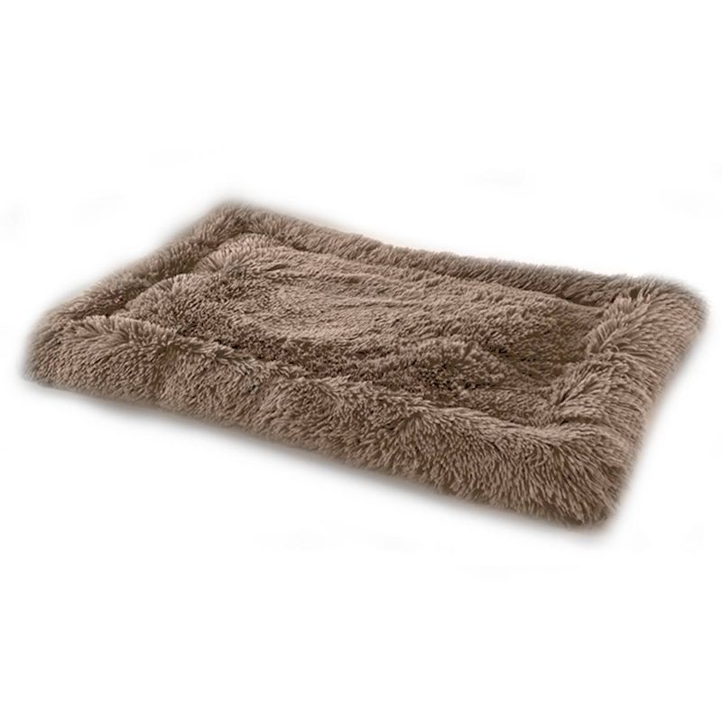 Precious Tails Eyelash Faux Fur Bordered Cat and Dog Mat - S - Taupe, 3 of 6