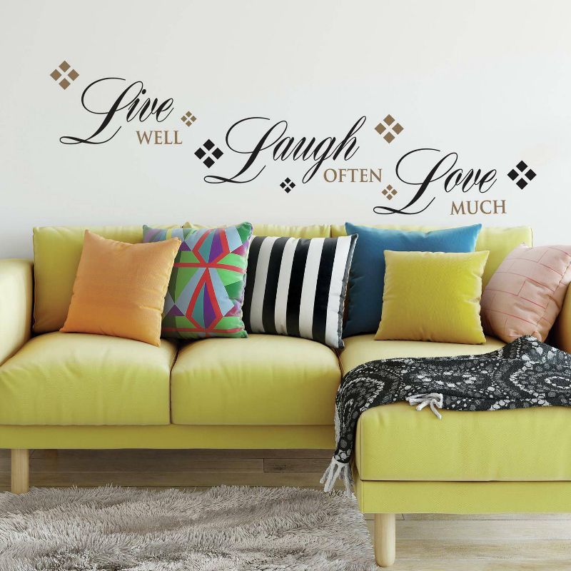 Live Love Laugh Peel and Stick Wall Decal Black/Brown - RoomMates, 1 of 7