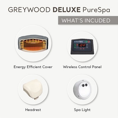 Intex PureSpa Greywood Deluxe 6-Person Inflatable Round Hot Tub