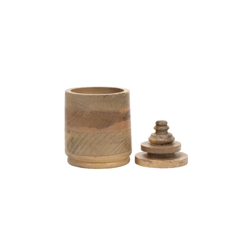 Natural Mango Wood Canister with Lid - Foreside Home & Garden, 2 of 4