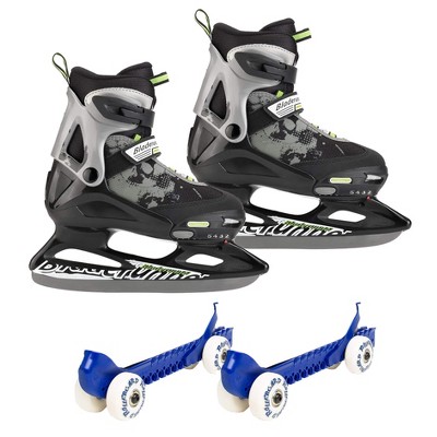 Rollerblade Bladerunner Micro Ice Skates, Small, and Skate Guard Rollers (Pair)