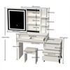 Makeup Vanity Desk with Mirror and Light, 45.3" Large Dressing Table with Cushioned Stool, Adjustable Brightness Vanity Set with Cabinet for Bedroom - 4 of 4