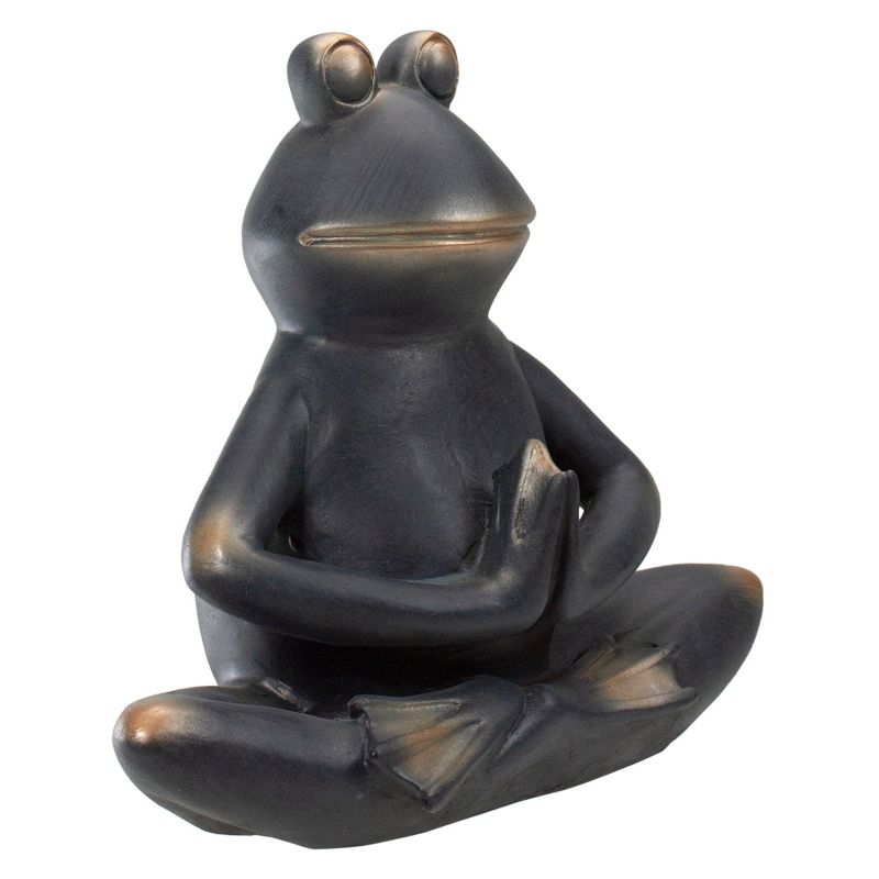 Northlight 11" Yoga Frog in  Sukhasana Position Outdoor Garden Statue, 3 of 6
