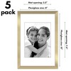 Americanflat 5 Pack of Picture Frames with Mat - Plexiglass Cover - 2 of 4
