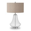 Hudson and Canal 23" Tall Table Lamp with Seeded Glass Fabric Shade - 2 of 4