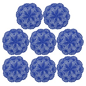 Unique Bargains Handmade Crochet Round Lace Placemats with Floral Patterns for Wedding Party - 1 of 4