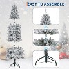 6/7.5/9/12FT Pencil Christmas Tree,Pre-Lit Frosted Artificial Tree,Skinny Xmas Trees Holiday Decoration,with LED Light&Metal Base for Home Party - 4 of 4