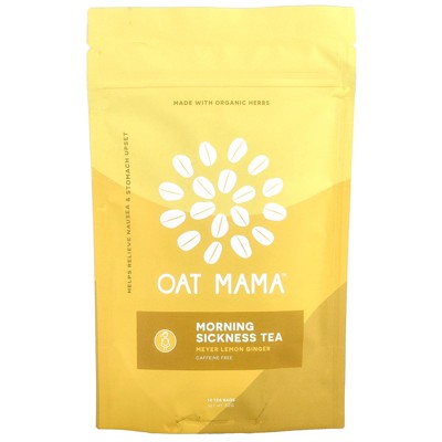 Oat Mama Morning Sickness Tea, Meyer Lemon Ginger, Caffeine Free, 14 Tea Bags, 32 g