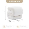 Cesicia S-shape Velvet Fabric Ottoman, Makeup Stool Footstool, 16.93" D × 19.69" W × 16.34" H - 2 of 4