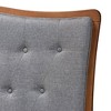 Baxton Studio King Nikita Fabric and Wood Headboard Gray/Walnut Brown: Elegant Design, Easy to Clean - 4 of 4
