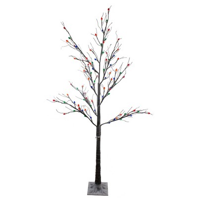 Northlight 6' Pre-Lit LED Brown Artificial Christmas Tree- Multi-Colored lights