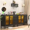 Aheaplus Sideboard Buffet Cabinet with 5 Wood Drawers - 3 of 4