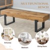 Kumasinova 59" Dining Bench,Farmhouse Kitchen Table Bench,End-of-Bed Bench,Minimalist Entryway Bench with Metal Legs,250lbs Capacity - 4 of 4
