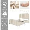 Bed Frame with 50.2" Headboard,Upholstered Platform Bed Frame with Vertical Channel Tufted - 4 of 4