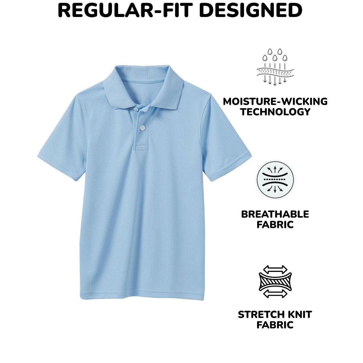Galaxy By Harvic Boy's Moisture Wicking Short Sleeve Polos (sizes 4-7)-3 Pack - thumbnail 10