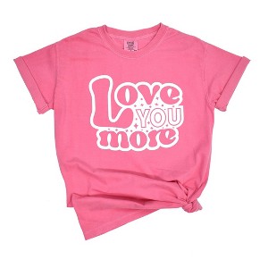 Simply Sage Market Women's Love You More Bubble Short Sleeve Garment Dyed Tee - 1 of 3