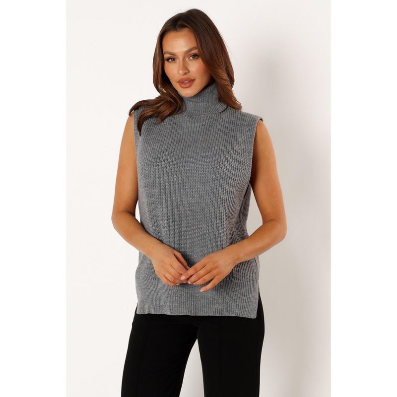 Petal and Pup Womens Celaena Turtleneck Sleeveless Sweater, 2 of 7