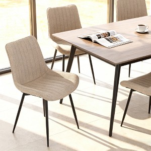 GDFStudio Thalor Modern Metal Upholstered Dining Chairs with Padded Backrests (Set of 4) - 1 of 4