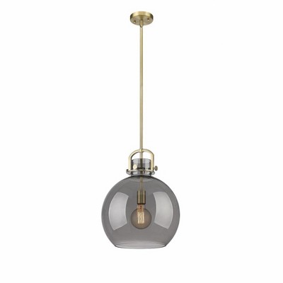 Newton Sphere - 1 Light Stem Hung Pendant In Industrial Style-19.63 Inches Tall and 14 Inches Wide
