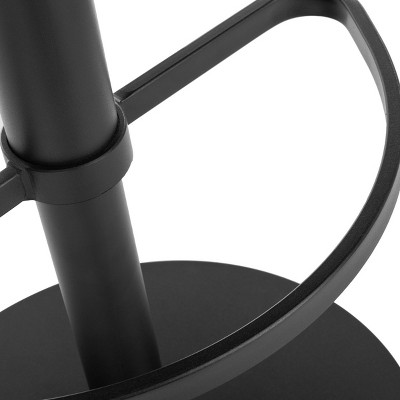 Olive Faux Leather Adjustable Swivel Barstool with Black Metal Base