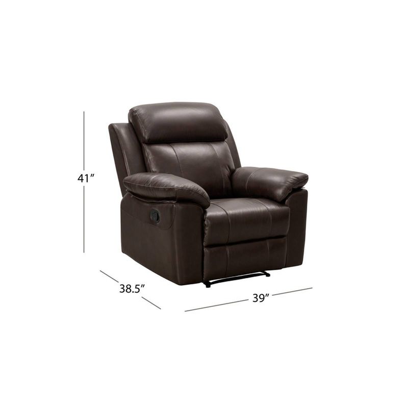 Bryce Top Grain Leather Recliner Dark Brown - Abbyson Living, 5 of 10