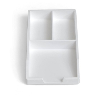 TRU RED Stackable Plastic Accessory Tray White TR55244