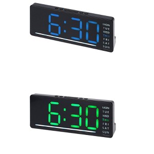 REGALWOVEN 2 Pcs Plastic Digital Corded Electric Accurate Alarm Clock 6.1 x 2.4 x 1 inch - 1 of 4
