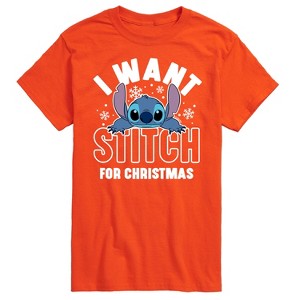 Men's - Lilo and Stitch - I Want A Stitch For Christmas Short Sleeve Graphic T-Shirt - 1 of 4