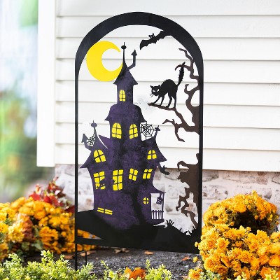 Metal Halloween Trellises In Witch And Haunted House Designs - Haunted House
