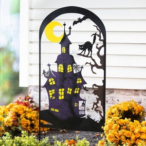 Metal Halloween Trellises In Witch And Haunted House Designs - Haunted House - 1 of 4