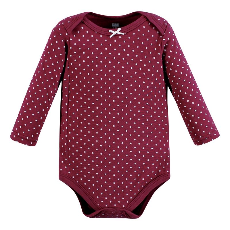 Hudson Baby Infant Girl Cotton Long-Sleeve Bodysuits, Pumpkin Spice Date, 6 of 9
