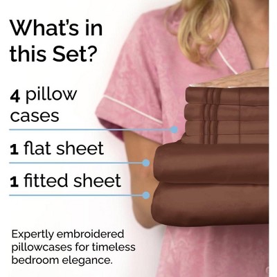 Full Size Brown Microfiber 6-Piece Sheet Set
