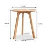 Modern Solid Wood End Table,Accent Table with Round Tabletop And Tapered Legs,Small Side Table For Living Room Bedroom-Cuddlewood - 4 of 4