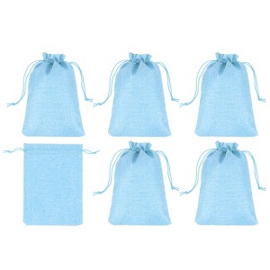 Unique Bargains Cotton Linen Bank Coin Change Bag with Drawstring 6 Pcs - 1 of 4