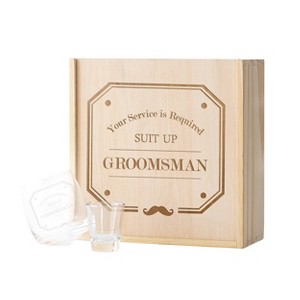 Groomsman Spirit Gift Box Wood - Cathy