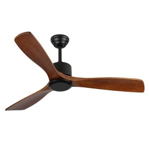 Duclsaty 52" Wood Ceiling Fan NO light, 3 Reversible Blades, with 6 Speeds Reversible DC Motor for Living Room Kitchen Bedroom - 1 of 4