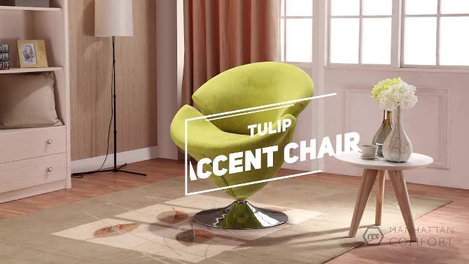 Set of 2 Tulip Velvet Swivel Accent Chairs - Manhattan Comfort, 2 of 10, play video
