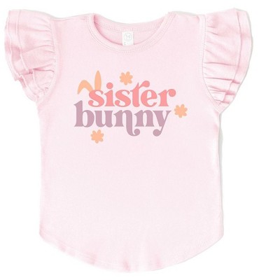 The Juniper Shop Sister Bunny Toddler Flutter Sleeve Tee