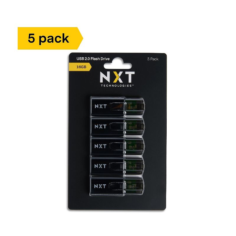 NXT Technologies 16GB USB 2.0 Type-A Flash Drive Black 5/Pack (NX61134), 2 of 6