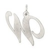 Black Bow Jewelry Sterling Silver, Ella Collection, LG Fancy Script Initial W Pendant - 3 of 4