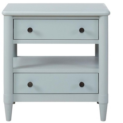 NicBex 17 inch Nightstand with 2 Drawers,Modern Side Table with  Finish and Wood Frame,Bedside Table for Bedroom,Living Room,Sand/Blue/White