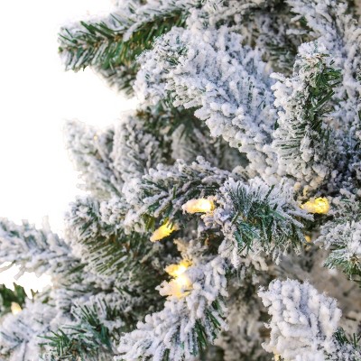 9' Snowy Hudson Pine Pre-Lit Artificial Christmas Tree with Warm White LED Lights