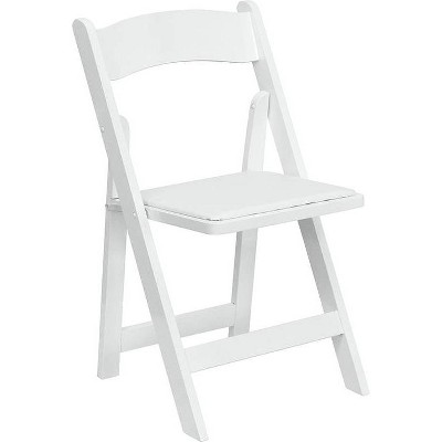 target white folding chair