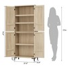 Tall Storage Cabinet, Kitchen Pantry Cabinet 5 Tier Bathroom Cabinet with 4 Doors Adjustable Shelves for Kitchen, Dining Room, Bathroom - 2 of 4
