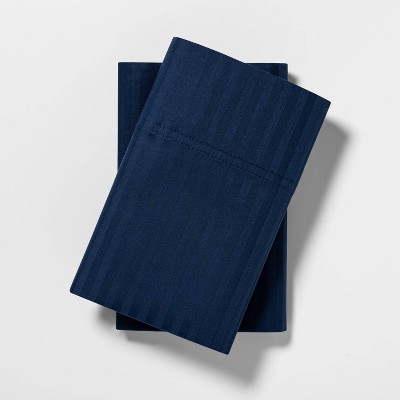 400 Thread Count Damask Solid Pillowcase Set Indigo - Threshold™
